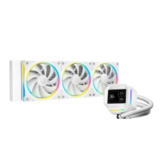 DeepCool LM360 Liquid CPU Cooler, 2.4" IPS Display, 360mm Radiator, 3x 120mm FL12 SE aRGB Fans, 2400 RPM Fan Speed, 66.23 CFM AirFlow, Hydro Bearing Type, White